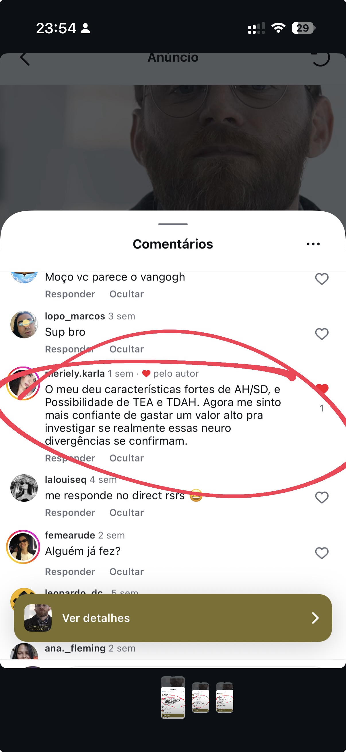 Comentário de meriely.karla sobre o rastreio